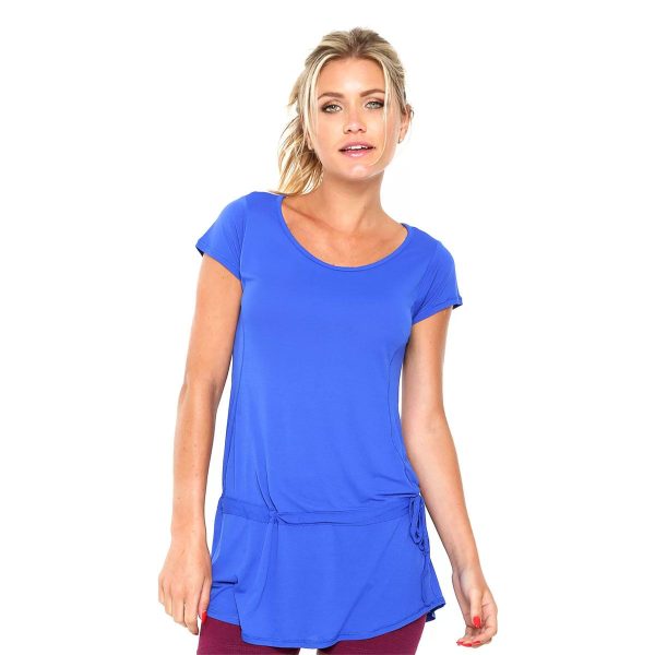 Remera Blusa Fila Jolly Larga Con Ajuste Manga Corta Mujer